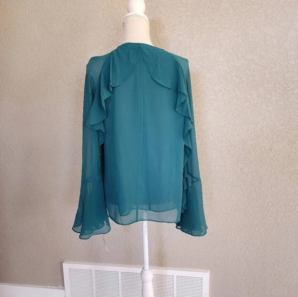 Chelsea ruffled long sleeve blouse size Medium  New with tags - Picture 7 of 11